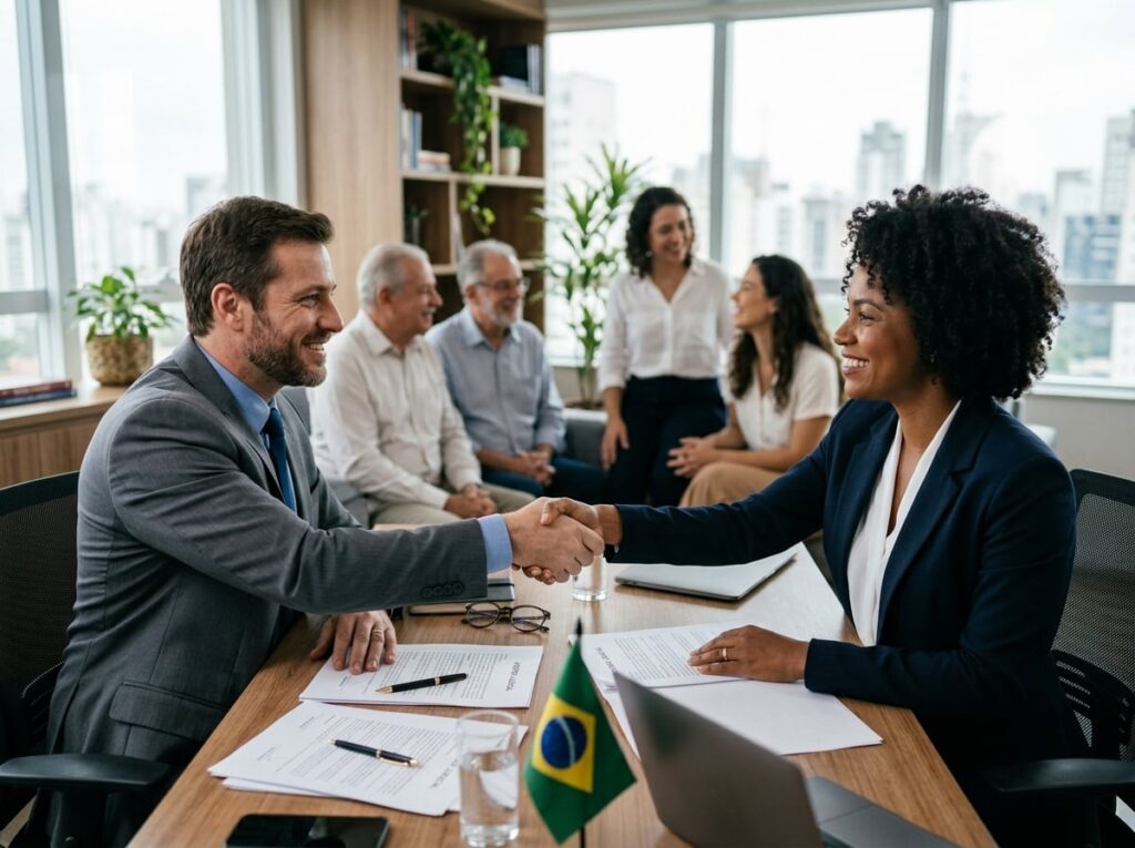 Acordo entre advogado e partes representando orientação jurídica em caso de abandono afetivo
