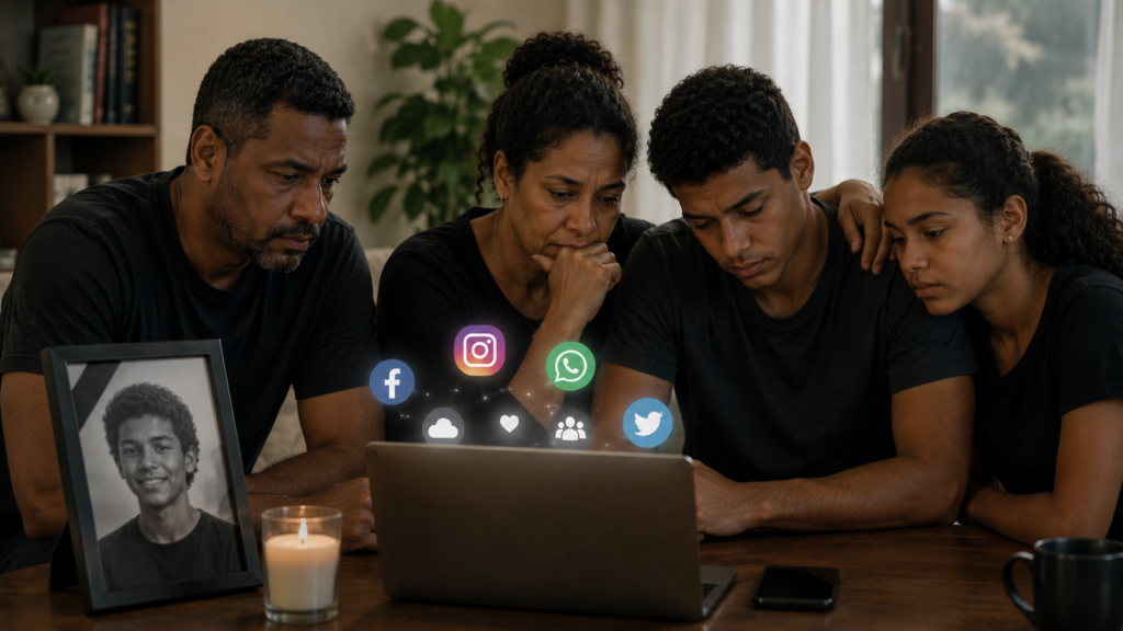 Instagram WhatsApp Google e Herança Digital Celular representando contas digitais, redes sociais e herança digital após a morte